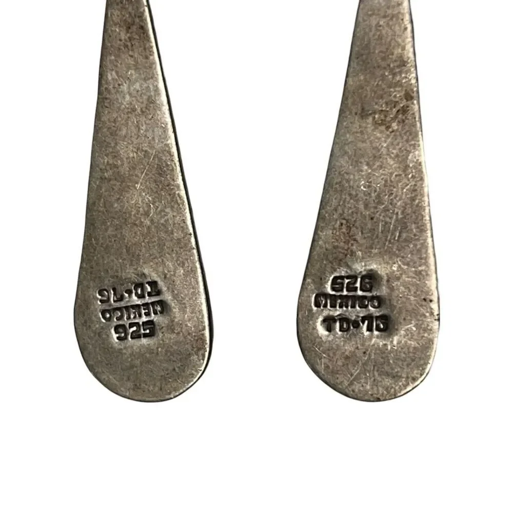 SOLD Rare Taxco Sterling Silver Star Drop Earrings Vintage 1970s - Picture 8 of 11